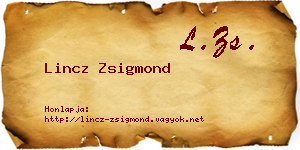 Lincz Zsigmond névjegykártya